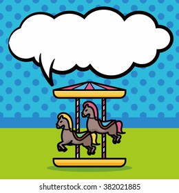 Merry-go-round doodle, speech bubble