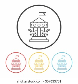 merry-go-round line icon