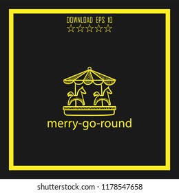 merry-go-round sketch vector icon