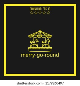 merry-go-round sketch vector icon