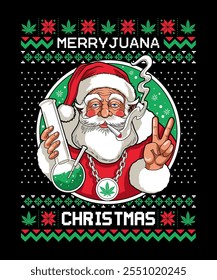 Merryjuana Christmas Ugly Sweater Design