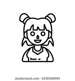 Merrymaking Girl icon in vector. Logotype
