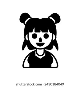 Merrymaking Girl icon in vector. Logotype
