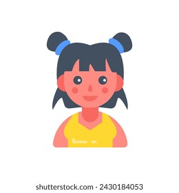 Merrymaking Girl icon in vector. Logotype
