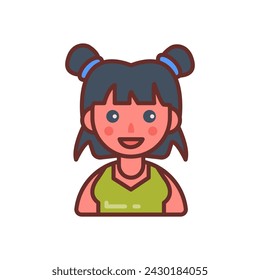 Merrymaking Girl icon in vector. Logotype
