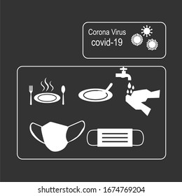 MERS Corona Virus icon on white background. Contamination epidemic virus danger sign. Covid-19 crisis.vector illustration.