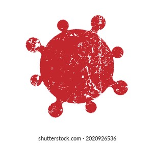 MERS Corona Virus Icon Shape. Biological Hazard Risk Logo Symbol. Contamination Epidemic Virus Danger Sign. Vector Illustration Image. Isolated On White Background.