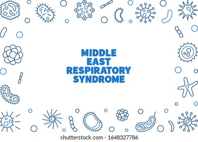 MERS Virus concept linear illustration - vector Middle East Respiratory Syndrome outline frame