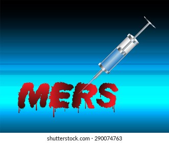 MERS virus ,image illustration vector, Middle East respiratory syndrome coronavirus