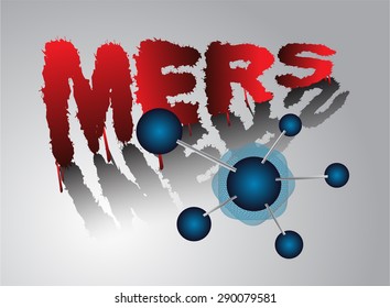 MERS virus ,image illustration vector, Middle East respiratory syndrome coronavirus