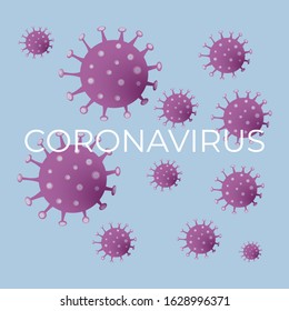 MERS-Cov (Middle East Respiratory Coronavirus Syndrome), New Coronavirus (2019-nKoV). Design concept for protection against a viral pandemic. Lettering Coronavirus EPS 10