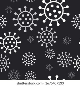 MERS-Cov (Middle East Respiratory Coronavirus Syndrome), New Coronavirus (2019-nKoV). Coronavirus seamless pattern. Vector background.