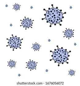 MERS-Cov (Middle East Respiratory Coronavirus Syndrome), New Coronavirus (2019-nCoVid). Design concept for protection against a viral pandemic.  Vector illustration isolated on white. Medical Pattern