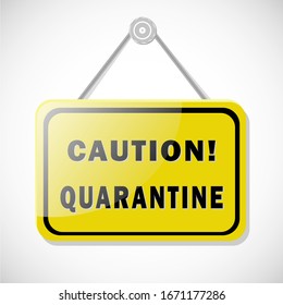 MERS-Cov (Middle East Respiratory Syndrome, Coronavirus), New Coronavirus (2019-nKoV). A glass yellow plate warning of the dangers of a quarantine and scary virus. Vector EPS 10