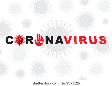 MERS-Cov (middle East respiratory syndrome coronavirus). white background with bacteria and the inscription coronavirus. 2019-nCoV concept.
