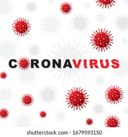 MERS-Cov (middle East respiratory syndrome coronavirus). white background with bacteria and the inscription coronavirus. 2019-nCoV concept.