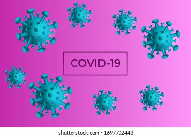 MERS-Cov (middle East respiratory syndrome coronavirus). backgound bacteria and the inscription coronavirus. 2019-nCoV concept. flat COVID-2019 elements. Vector illustration