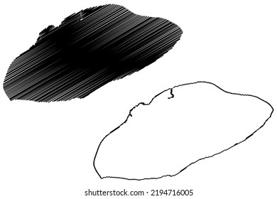 Mersea island (United Kingdom of Great Britain and Northern Ireland, England) map vector illustration, scribble sketch Isle of Mersea map