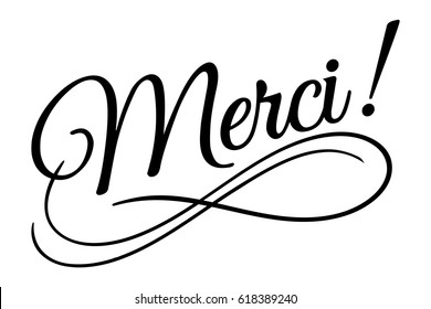 Mersi sign. Vector illustration. Beautiful typography banner lettering word text vector design. Greeting invite poster card hand drawn ink black art brush white isolated background