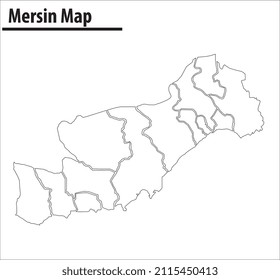 mersin map illustration vector city of turkey