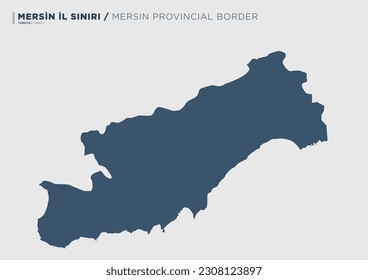 Mersin province of Turkey, province map.