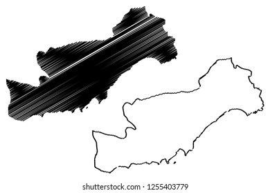 Mersin (Provinces of the Republic of Turkey) map vector illustration, scribble sketch Mersin ili map
