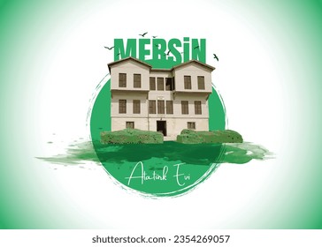 Mersin de Turquía. Diseño de ilustraciones de Ataturk House