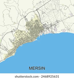 Mersin, Turkey map poster art