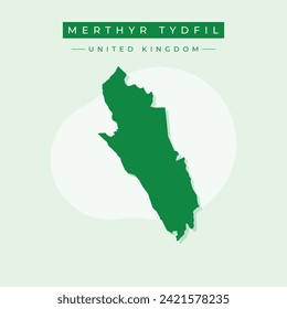 Merthyr Tydfil County Borough (United Kingdom, Wales, Cymru, Principal areas of Wales) map vector illustration, scribble sketch Merthyr Tydfil map