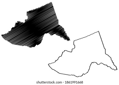 Meru County (Republic of Kenya, Eastern Province) map vector illustration, scribble sketch Meru map