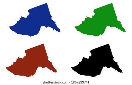 Meru map silhouette design in eastern kenya on white background