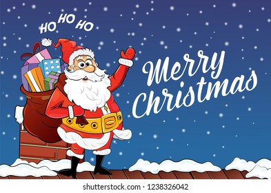 Mery christmas celebration from cute Santa Claus, santa claus say ho ho ho, funny character