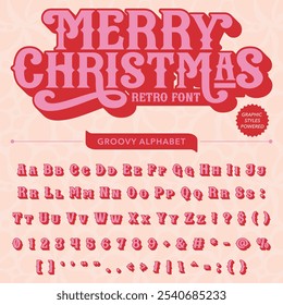 Mery Christmas Groove Retro Vintage Display Bold Font alphabet