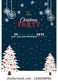 Mery Christmas party and card design with the winter theme