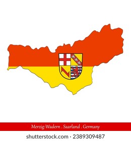 Merzig-Wadern Flag - Saarland, Germany (EPS)