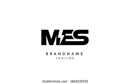MES initial energy Logo Design Template Vector Illustration