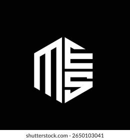 Logotipo do MES Ícone do MES Monograma do MES Letra do MES Minimalista Círculo plana Design de logotipo abstrato moderno exclusivo.
