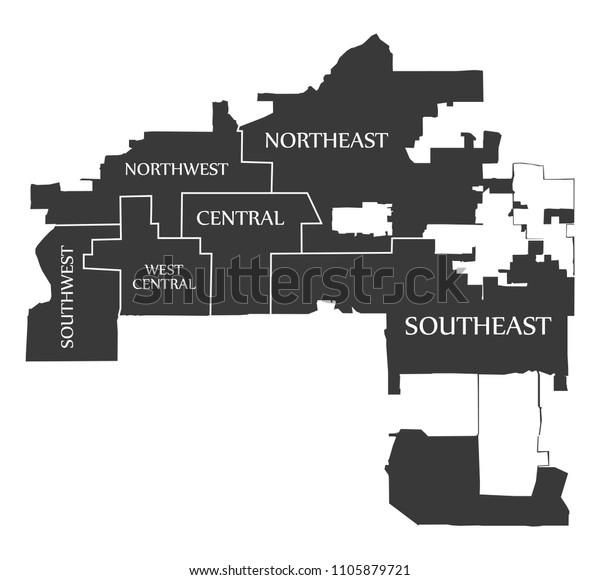 Mesa Arizona City Map Usa Labelled Stock Vector (Royalty Free ...