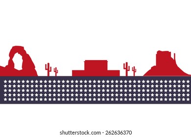 Mesa Arizona  Skyline. Detailed Vector Silhouette