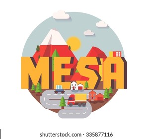 Mesa City Logo In Colorful Vector