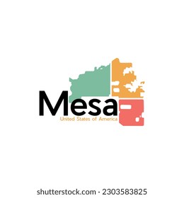 Mesa City Map Geometric Illustration Creative Logo