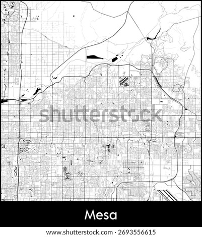 Mesa city map, United States - Topographic vector map poster