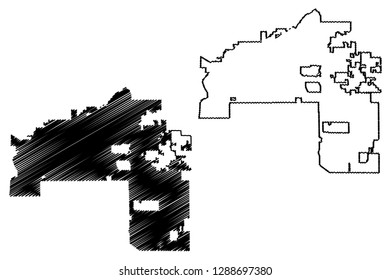 Mesa City (United States cities, United States of America, usa city) map vector illustration, scribble sketch City of Mesa map