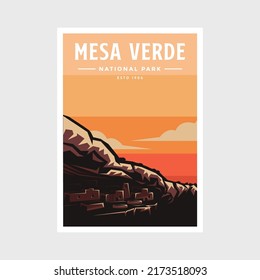 Mesa Verde National Park poster vector illustration design