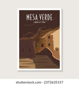 Mesa Verde National Park poster illustration