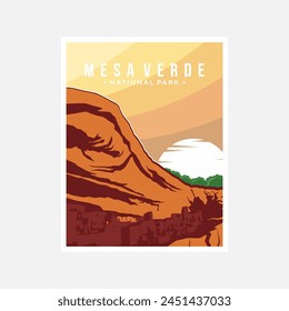 Mesa Verde national park poster vector illustration design