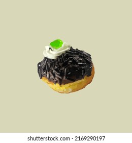 meses chocolate donut cake illustration vector