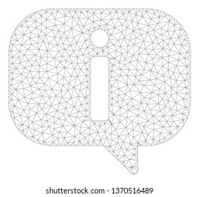 Mesh about polygonal 2d illustration. Abstract mesh lines and dots form triangular about. Wire frame 2D polygonal line network in vector format isolated on a white background.