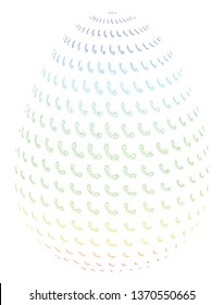 Mesh abstract call phone egg polygonal icon illustration. Abstract mesh lines and dots form triangular abstract call phone egg.