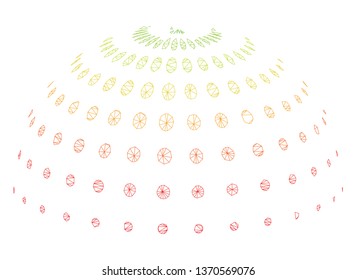 Mesh abstract dotted semi-sphere polygonal icon illustration. Abstract mesh lines and dots form triangular abstract dotted semi-sphere.